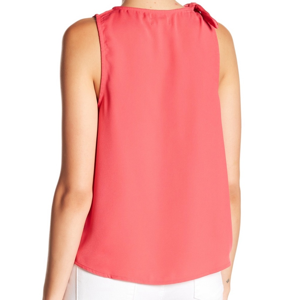 14th & Union Coral Shoulder Tie Sleeveless Top